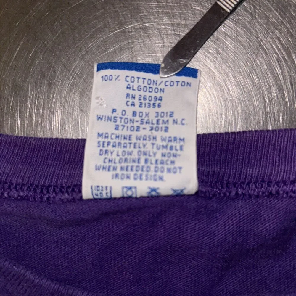 VTG 90s Champion Eastern Illinois University EIU Tee Large Purple‎ Black White - Picture 6 of 9